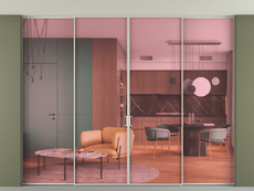 Перегородка Formato внутри проёма скрытое крепление в потолок 4 створки