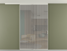 Перегородка Формато вдоль стены на потолок 2 створки с синхронным механизмом