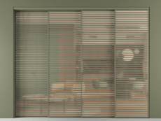 Перегородка Formato внутри проёма 4 створки с синхронным механизмом