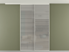 Перегородка Формато вдоль стены на потолок 2 створки с синхронным механизмом