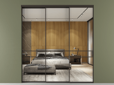 Перегородка Formato внутри проёма 3 створки с синхронным механизмом