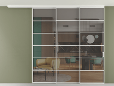 Перегородка Формато вдоль стены на потолок 3 створки с синхронным механизмом