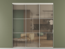 Перегородка Формато внутри проёма 3 створки с синхронным механизмом