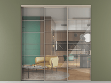 Перегородка Formato внутри проёма 3 створки с синхронным механизмом