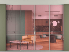 Перегородка Formato внутри проёма скрытое крепление в потолок 4 створки