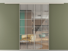 Перегородка Формато вдоль стены на потолок 2 створки