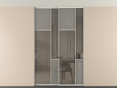 Перегородка Mosaic внутри проёма скрытое крепление в потолок 2 створки