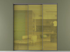 Перегородка Формато внутри проёма 3 створки с синхронным механизмом