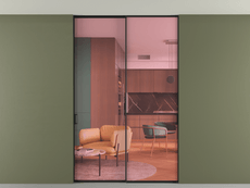 Перегородка Formato внутри проёма скрытое крепление в потолок 2 створки