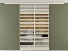 Перегородка Формато вдоль стены на потолок 2 створки