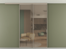 Перегородка Formato вдоль стены на потолок 2 створки с синхронным механизмом