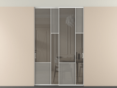 Перегородка Mosaic внутри проёма скрытое крепление в потолок 2 створки