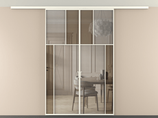 Перегородка Mosaic вдоль стены на потолок двустворчатая