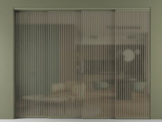 Перегородка Formato внутри проёма 4 створки с синхронным механизмом