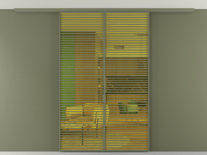 Перегородка Formato вдоль стены на потолок 2 створки