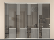 Перегородка Мозаик внутри проёма 4 створки с синхронным механизмом