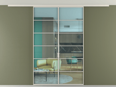 Перегородка Formato вдоль стены на потолок 2 створки