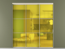 Перегородка Formato внутри проёма 3 створки с синхронным механизмом