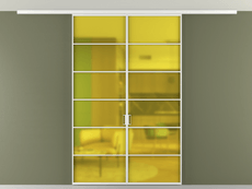 Перегородка Формато вдоль стены на потолок 2 створки