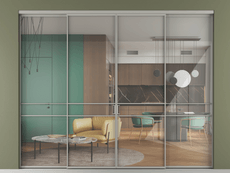 Перегородка Formato внутри проёма 4 створки