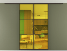 Перегородка Формато вдоль стены на потолок 2 створки