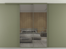 Перегородка Формато вдоль стены на потолок 2 створки с синхронным механизмом