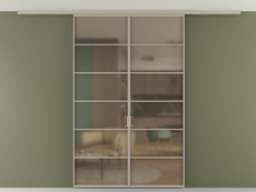 Перегородка Формато вдоль стены на потолок 2 створки