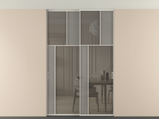 Перегородка Mosaic внутри проёма скрытое крепление в потолок 2 створки