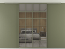 Перегородка Формато вдоль стены на потолок 2 створки