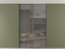 Перегородка Формато внутри проёма скрытое крепление в потолок 2 створки