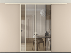 Перегородка Mosaic вдоль стены на потолок 2 створки