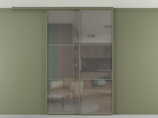 Перегородка Formato вдоль стены на потолок 2 створки с синхронным механизмом