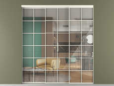 Перегородка Formato внутри проёма 3 створки с синхронным механизмом