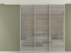 Перегородка Формато вдоль стены на потолок 3 створки с синхронным механизмом