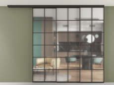 Перегородка Формато вдоль стены на потолок 3 створки с синхронным механизмом