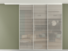 Перегородка Формато вдоль стены на потолок 3 створки с синхронным механизмом