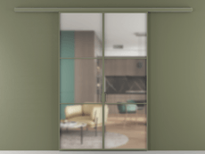 Перегородка Формато вдоль стены 2 створки