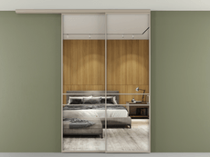 Перегородка Formato вдоль стены на потолок 2 створки с синхронным механизмом