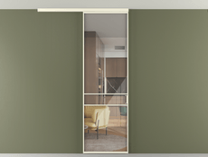 Перегородка Формато вдоль стены на потолок 1 створка