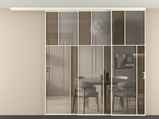 Перегородка Mosaic вдоль стены телескопик синхро 3