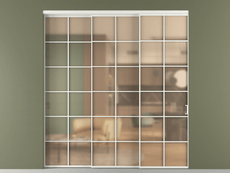 Перегородка Formato внутри проёма 3 створки с синхронным механизмом