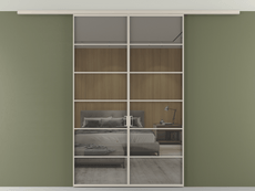 Перегородка Формато вдоль стены на потолок 2 створки