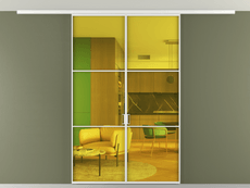 Перегородка Формато вдоль стены на потолок 2 створки