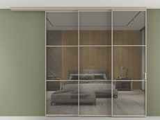 Перегородка Formato вдоль стены на потолок 3 створки с синхронным механизмом