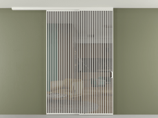 Перегородка Формато вдоль стены на потолок 2 створки с синхронным механизмом