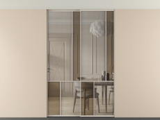 Перегородка Mosaic внутри проёма двустворчатая со скрытым креплением в потолок