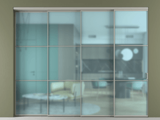 Перегородка Формато внутри проёма 4 створки с синхронным механизмом