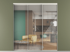 Перегородка Формато внутри проёма 3 створки с синхронным механизмом