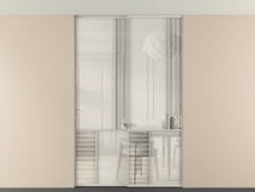 Перегородка Мозаик внутри проёма скрытое крепление в потолок 2 створки