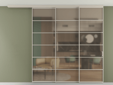 Перегородка Формато вдоль стены на потолок 3 створки с синхронным механизмом